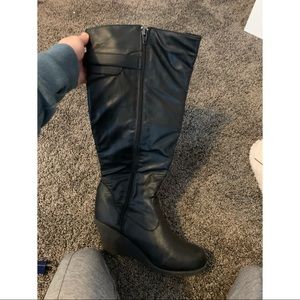 Knee High Wedged Boots